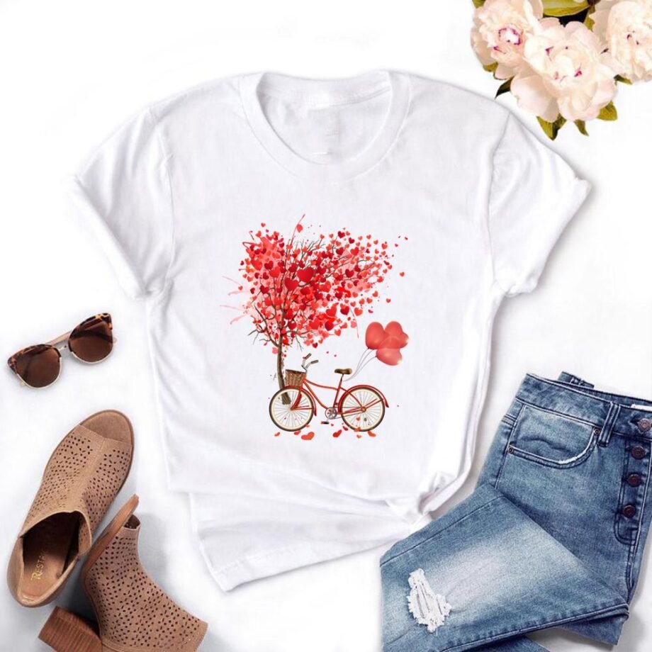 Bicycle Printed T-Shirt for Women