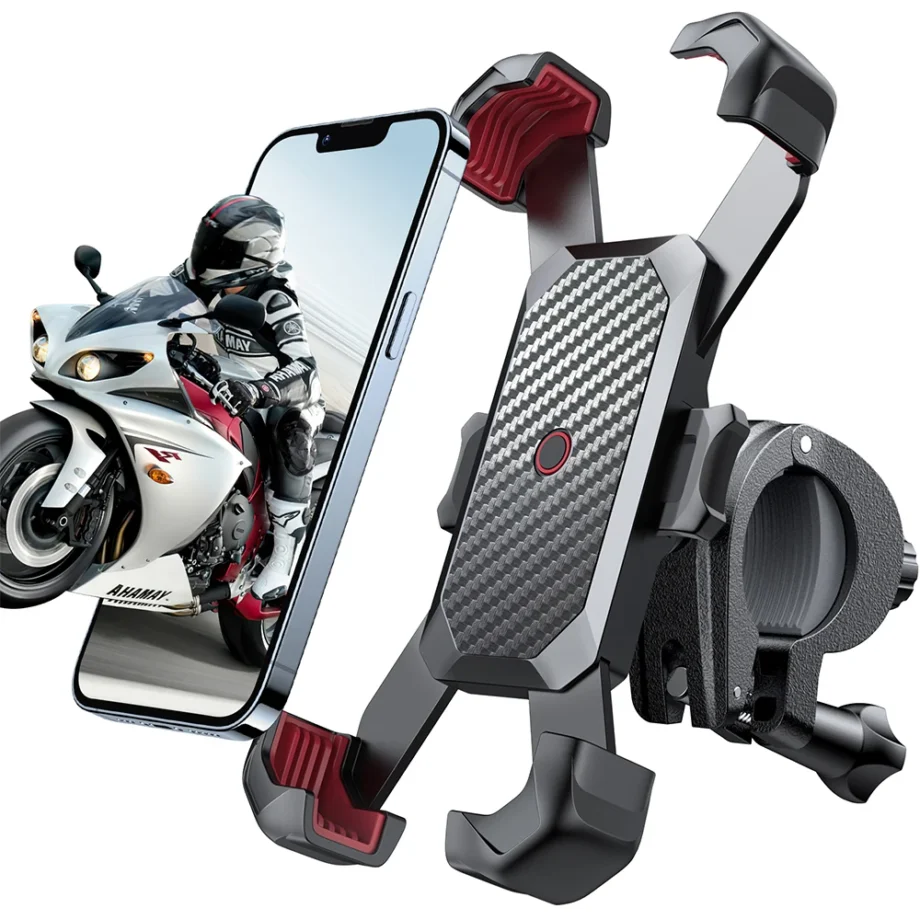 Phone Vehicle Mount|universal Bike Phone Holder 360° Rotation - Shockproof For 4.7-7 Inch - Color : Black and Red